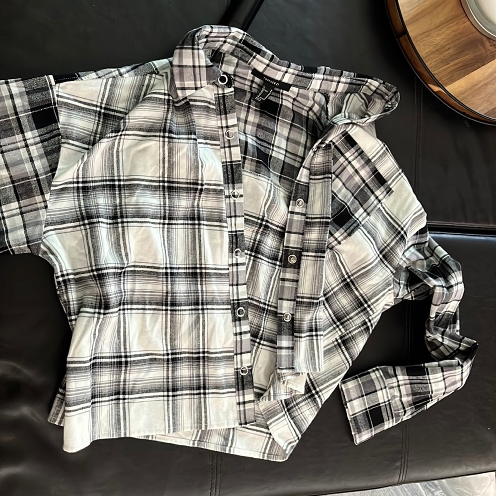 black and white plaid flannel